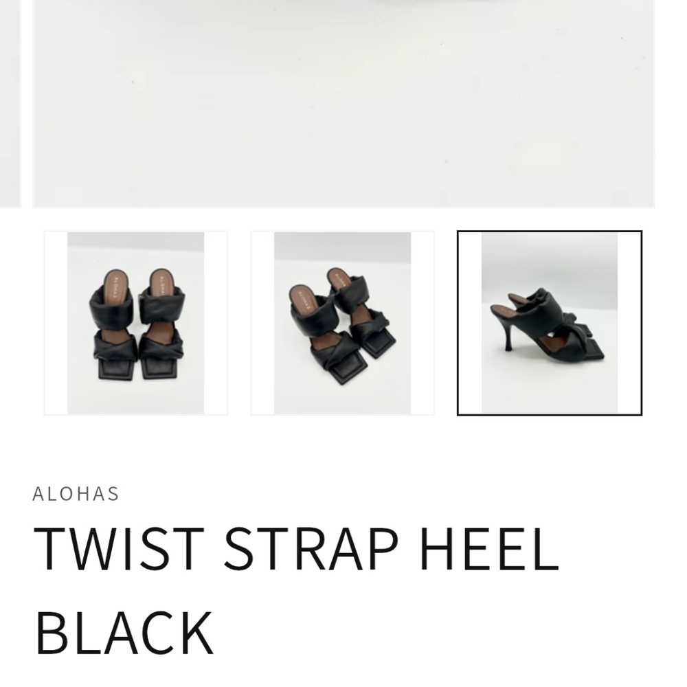 ALOHAS‎ Black Heeled Mules - Picture 3 of 8